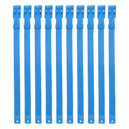 10 Stück Schafhalsbänder, Ziegenhalsbänder, Verstellbares PU-Halsbandset, Anti-Lost-Bronze-Halsband für Kleine Nutztiere, Ziegen, Schafe, Kühe (Blau) von Pssopp