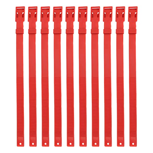 10 Stück Schafhalsbänder, Ziegenhalsbänder, Verstellbares PU-Halsbandset, Anti-Lost-Bronze-Halsband für Kleine Nutztiere, Ziegen, Schafe, Kühe (Rot) von Pssopp