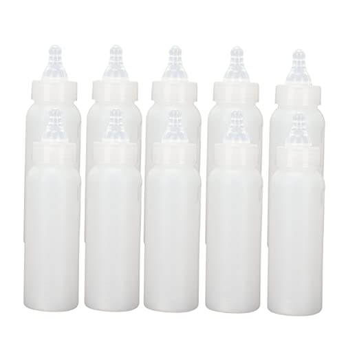 Pssopp 10 Stück Tierfutterflasche, weiße weiche Flasche mit Waage für Neugeborene, Katzen, Welpen, Kaninchen von Pssopp
