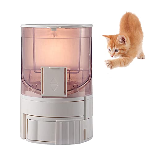 2-in-1-Hundekatzen-Futterspender und Wasserspender, Haustier-Wasserfutterspender mit Großem Fassungsvermögen, Durchscheinender Automatischer Katzen-Futterspender für Hündchen (Rosa) von Pssopp