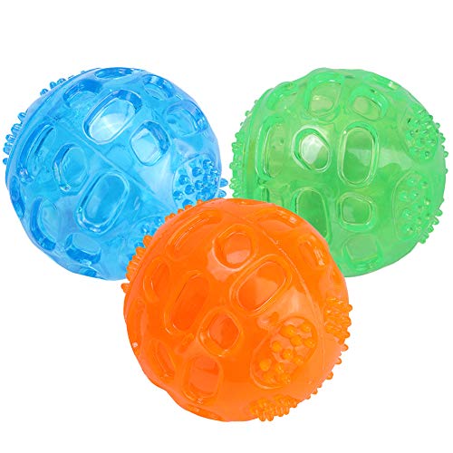 3 Stücke Hundespielzeug Quietschball Spielzeug für Hunde Unzerstörbar Hunde Bälle Hundespielball aus Naturkautschuk Gummi Hunde Bälle Spielzeug für Hunde, Ø 7,5cm von Pssopp