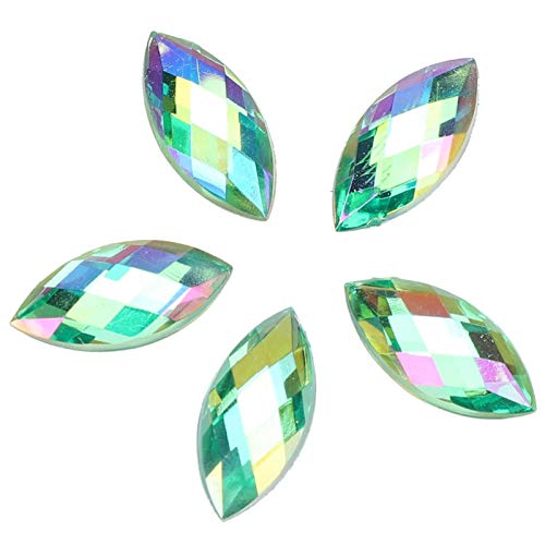 Pssopp 500 Stück Shiny AB Strasssteine Flacher Rücken Pferdeauge Kristall Hellgrüne Strasssteine Edelsteine Dekorationen für DIY Zubehör 7 x 15mm Pssopp 500 Stück Shiny AB Strasssteine Flacher Rücken Pferdeauge Kristall Hellgrüne Strasssteine Edelsteine Dekorationen für DIY Zubehör 7 x 15mm von Pssopp