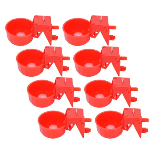 Pssopp 8pcs Plastik Hühnerwasserfutterbecher, Gleichmäßige Schloss Automatische Lagerung Abnehmbarer Hühnerwasserbecher für Entenküken Gans von Pssopp