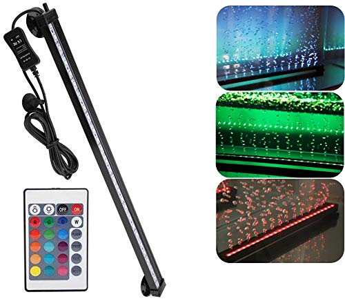 Pssopp Aquarium Beleuchtung RGB LED Aquariumbeleuchtung Aquarium Bubble Light IP68 Wasserdichtes Aquarium Tauch Licht Unterwasser LED Lampe mit 24 Key Fernbedienung(46cm) von Pssopp