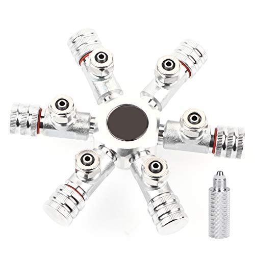 Pssopp Aquarium CO2 Splitter Regler Ventil Aquarium CO2 Control Verteiler Mehrweg CO2 Splitter Luftpumpen Zubehör für Aquarium Pflanze(6 Wege) von Pssopp