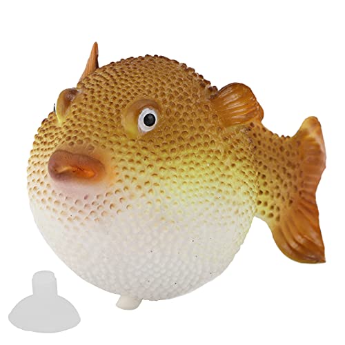 Aquarium Dekoration Aquarium Kugelfisch Kieselgel Künstliche Kugelfisch Aquarium Dekor Künstliche Fluoreszierende Kugelfisch Fisch Ornament für Aquarium(Orange) von Pssopp
