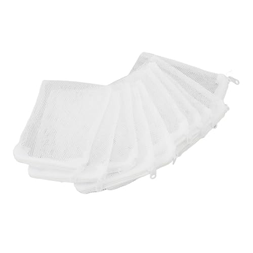 Pssopp Aquarium-Medien-Netzfilterbeutel, 10 Stück, Aquarium-Filtermedienbeutel, Feinmaschiges Netz mit Hohem Durchfluss und Reißverschluss für Aquarien, 13 X 18 cm von Pssopp