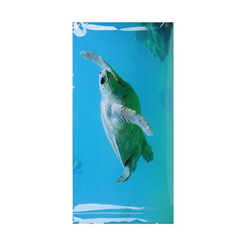 Pssopp Aquarium-Tapetenaufkleber, Aquarium-Hintergrundposter, Meeresschildkröten-Schwimmen-Thema für Terrarium (122 * 50CM) von Pssopp