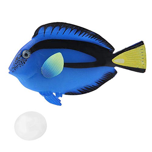 Aquarium künstliche Fische Künstliche Bunte Fische schwimmen gefälschte tropische Fische lustige leuchtende Silikon Fische lebensechte bewegliche Fische Ornament Dekorationen mit Saugnapf (#2) von Pssopp