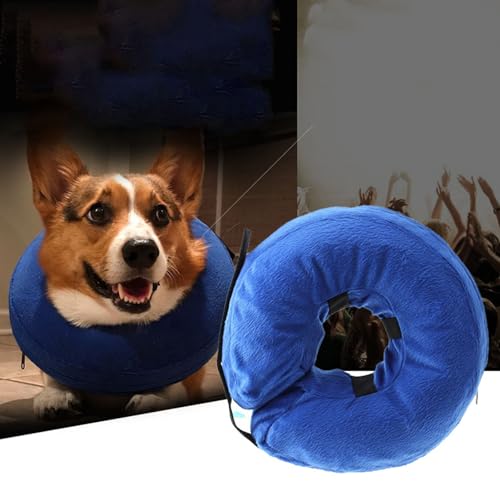 Pssopp Aufblasbares Hundehalsband Schutzwiederherstellung PVC Weich für Haut Juckreiz, Geeignet für Verschiedene Größen von Katzen und Hunden (Blue) von Pssopp