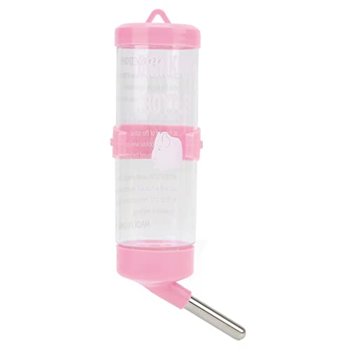 Pssopp Automatischer Hamster-Wasserflaschenspender, kein Tropfen, Edelstahlkugel, Einfache Installation (Rosa) von Pssopp
