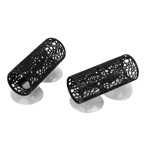 Pssopp Betta -Tunnel, 2pcs Hohle Fisch -Versteck mit Hängematte Einfach Reinigung für Aquariumdekoration (Black) von Pssopp