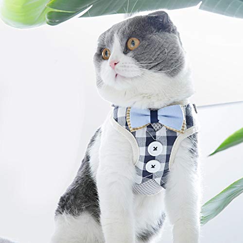 Pssopp Cat Harness Vest Atmungsaktives Soft Air Mesh Verstellbares Harness Cat Vest Chest Harness Cat Vest Harness und Leinen Set für Katzen Kätzchen (S) von Pssopp