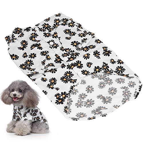 Pssopp Cotton Daisy Print Hundehemd, Weiches, Atmungsaktives Flexibles T -Shirt für Kleine Hunde und Katzen, Geeignet für Tägliche Verschleiß und Partys, Maschinenwaschbar (S) von Pssopp