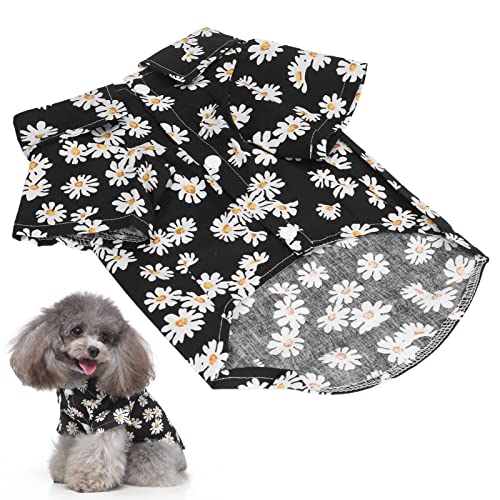 Pssopp Cotton Daisy Print Hundehemd, Weiches, Atmungsaktives Flexibles T -Shirt für Kleine Hunde und Katzen, Geeignet für Tägliche Verschleiß und Partys, Maschinenwaschbar (XL) von Pssopp
