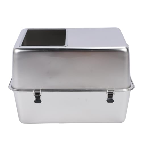 Pssopp Edelstahl -Katzen -Toilette, Große Kapazität Top Eingangsmetallkatze Katzentoilette mit Deckelschaufel für Große Kätzchenkatzen Pssopp Edelstahl -Katzen -Toilette, Große Kapazität Top Eingangsmetallkatze Katzentoilette mit Deckelschaufel für Große Kätzchenkatzen von Pssopp