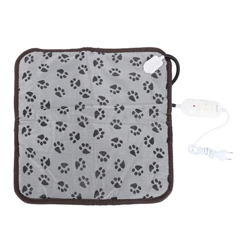 Pssopp Elektrisch Beheizte Decke für Hunde und Katzen, Doppelseitiges PU-Gewebe, Bissfest, Kabelschutz, Wasserdicht, Haustier-Heizwärmer-Pad für Zuhause (45 X 45 cm) (EU-Stecker 220 V) von Pssopp
