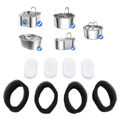 Pssopp Ersatzfilter für Haustierwasserspender, Premium Carbon Tuch Katzenwasserbrunnen Filter Ersatz durch Schwämme für Haustierzubehör (Stil 1) von Pssopp