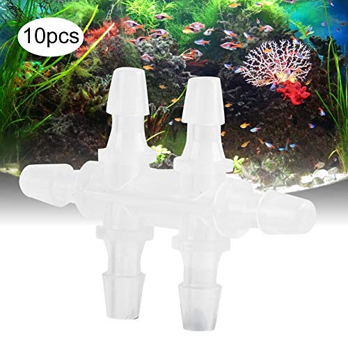 Pssopp Fdit 10 Stück Aquarium Aquarium Rohrverteiler Luftstromregelung Wasserpumpensplitter Aquarium Luftpumpenverbindungen Aquarium Luftpumpe Zubehör (4,8 mm) von Pssopp