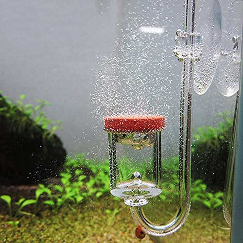 Pssopp Fdit Aquarium CO2 Diffusor Kohlendioxid Diffusor Aquarium Blasenzähler Transparenter Luftveredler Zerstäuber mit Saugnapf (M) von Pssopp