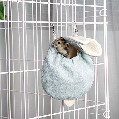 Pssopp Fdit Kleintier Schlafsack Beutel Winter Weich Warm Haustier Bett Haus Hamster Hängendes Bett Nest für Frettchen Igel Sugar Glider Chinchillas (L 45 x 54 cm / 17,7 x 21,3 Zoll) von Pssopp