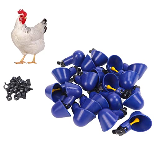 Pssopp Geflügeltränke 20 Stück Huhn Geflügel Trinker Kunststoff Automatischer Hühnertrinker für Hühner Vögel Wachteln Tauben Papageien von Pssopp