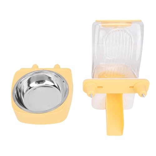 Pssopp Hängende Katzenfutterspender, Haustier Hängende Lebensmittel Wasserversorgungsstation für Kaninchenvogel Chinchilla Katzen Welpen und Mehr (Yellow) von Pssopp