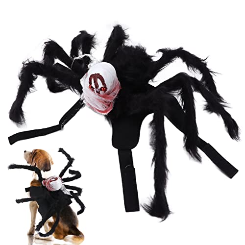 Pssopp Halloween Hunde Katzen Kostüm Haustier Spinne Kostüm Atmungsaktiv Einstellbare Simulation Spinne Haustier Kostüm von Pssopp