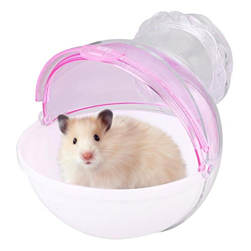 Pssopp Hamster Badezimmer Acryl kleintiersand Badezimmer hängender Kleintierkäfig Externe Badezimmer Toiletten Meerschweinchen Badehaus(Pink) von Pssopp