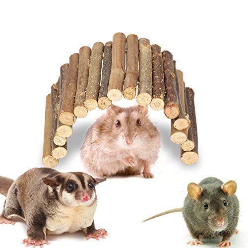 Hamster Brücke Holzleiter Brücke Kleintier Weidenbrücke Ratte Hamster Leiter Brücke Vogel Nager Kanarischen Spielzeug für Meerschweinchen Chinchilla Frettchen Kaninchen(S) von Pssopp