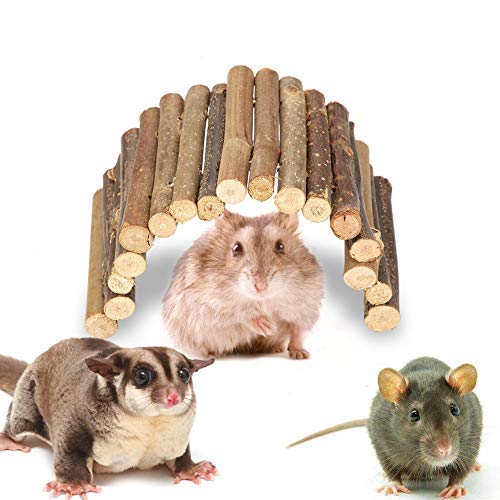 Pssopp Hamster Brücke Holzleiter Brücke Kleintier Weidenbrücke Ratte Hamster Leiter Brücke Vogel Nager Kanarischen Spielzeug für Meerschweinchen Chinchilla Frettchen Kaninchen(S) von Pssopp