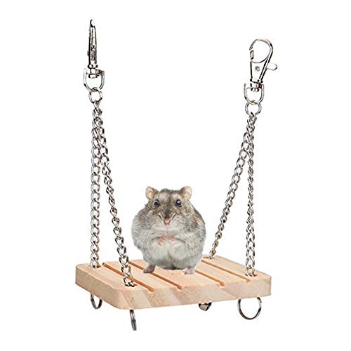 Pssopp Hamster Schaukel Spielzeug aus Holz Haustier hängen Bett Hamster Käfig Zubehör für Hamster Gerbil Meerschweinchen Chinchilla von Pssopp