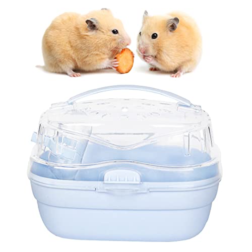 Pssopp Hamster-Tragekäfig, Tragbare Hamster-Tragetasche Kleintier-Tragetasche für Reisen Im Freien (Cremeblau) von Pssopp