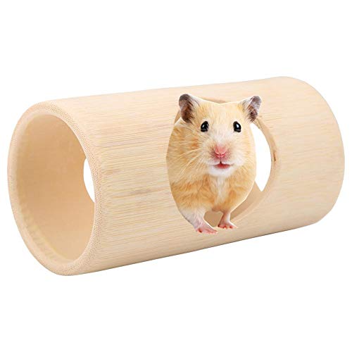 Hamster Tube Natürliche Bambusmaus Tunnel Röhre Spielzeug Kleines Haustier Spaß Tunnel Kleine Tiere Aktivität Spielzeug für Chinchillas Meerschweinchen Eichhörnchen Hamster Mäuse Rennmäuse (L) von Pssopp