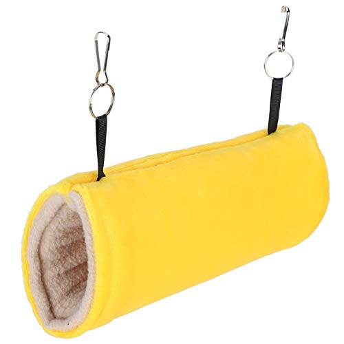 Hamstertunnel Hängematte Warmer Plüschtunnel und Rohraufhängungstunnel für Kleintiere Hängemattenkäfig Zubehör Bettwäsche (Gelb) von Pssopp