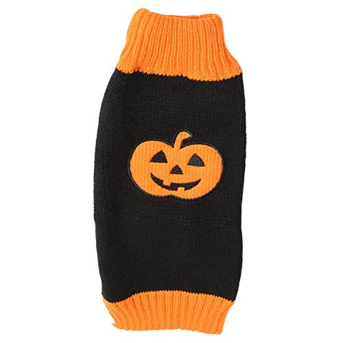 Pssopp Haustier-Halloween-Pullover, Zweibeiniger Hund, Kürbisbekleidung, Warmer Hoher Kragen für den Herbst (XS) von Pssopp