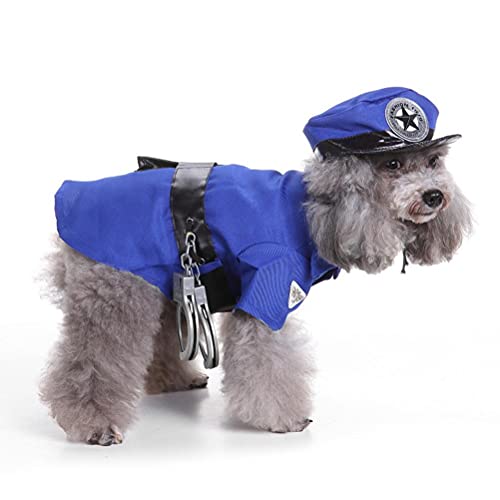 Pssopp Haustier-Polizei-Kostüm, Cosplay-Kleidung, Verschleißfest, Einheitliche, Warme Katzen- und Hundekleidung (A56) von Pssopp