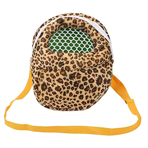 Pssopp Haustiertrage Haustiere Reisetasche Leopard Hamster Rat Igel Chinchilla Frettchen Schlaf Outdoor Tasche für Hamster Rennmaus Rat Frettchen und andere Kleintiere (Leopard Yellow M) von Pssopp