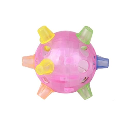 Haustier-Spielzeug, Springender Aktivierungsball Haustier-LED-springender Ball, Spielball, Musik, Hüpfendes Spielzeug, Tanzball für Hunde und Katzen (Rosa) von Pssopp