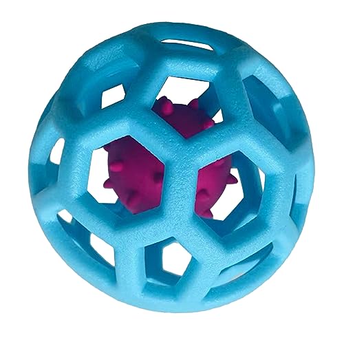 Pssopp Hohlball-Hundespielzeug, Lustiger, Tragbarer, Sicherer, Bissfester, Interaktiver Haustierspielzeugball für Haustiere und Katzen (Blau) von Pssopp