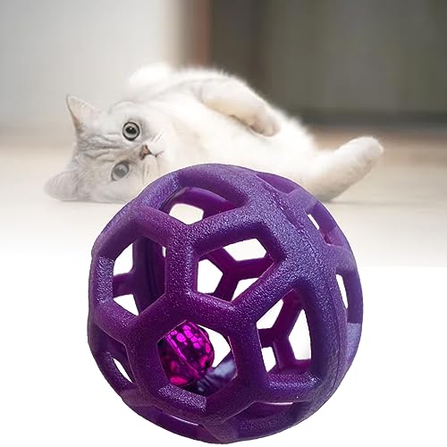 Pssopp Hohlball-Hundespielzeug, Lustiger, Tragbarer, Sicherer, Bissfester, Interaktiver Haustierspielzeugball für Haustiere und Katzen (Lila) von Pssopp
