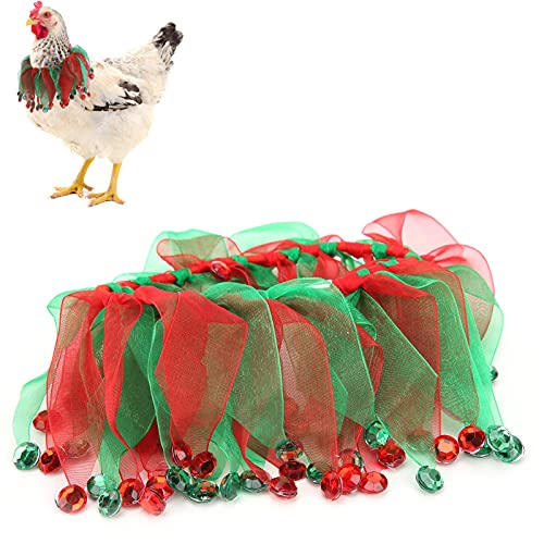 Pssopp Hühnchenkragen Bunte Hühnchenkleid Haustier Hühnchenrock Hühnchenkragen Bandana Schal für Henne Ente Gans Festivals Dekoration[Weihnachtstyp] Klassische Halsbänder von Pssopp