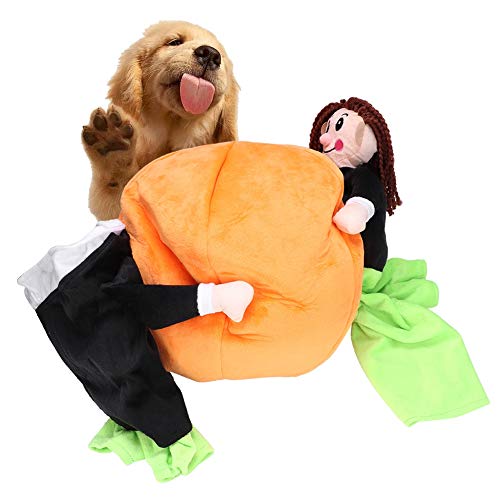 Pssopp Hund Tragen Kürbis Kostüm Haustier Kostüm Baumwolle Lustige 3D Kürbis Halloween Kostüm Kleidung Cosplay Kleidung Dress Up Lustige Haustier Cosplay Kleid für Hunde & Katzen(S) von Pssopp
