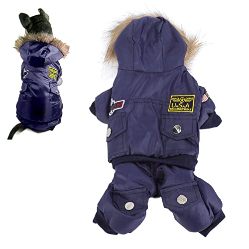 Pssopp Hunde-Winterjacke, Warmer, Verdickter, Modischer Haarschutz, Hunde-Hoodie, Wintermäntel, Blau für den Winter (XL) von Pssopp
