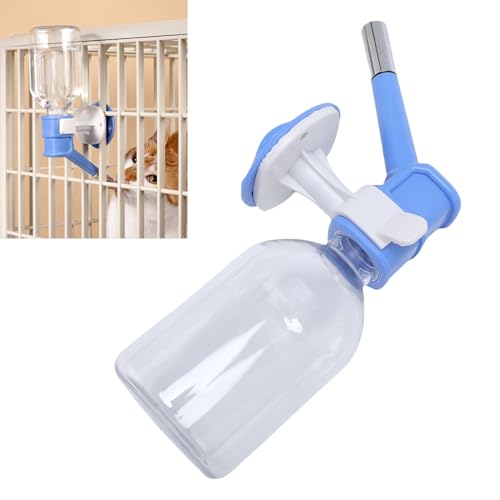 Pssopp Hundehänge Wasserspender, Automatische Fütterung Bequemer Gebrauch Rolling Perlen Design Käfigkiste Hundehänge Wasserspender für Welpenkatze Kaninchen (Rose) (Blue) von Pssopp