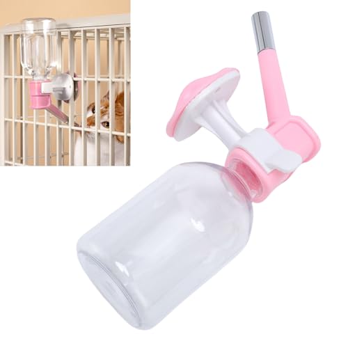Pssopp Hundehänge Wasserspender, Automatische Fütterung Bequemer Gebrauch Rolling Perlen Design Käfigkiste Hundehänge Wasserspender für Welpenkatze Kaninchen (Rose) (Rose) von Pssopp