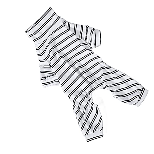 Pssopp Hundeoverall, Gestreifter Hundepyjama, Niedlich, Modisch, 4 Beine, Leicht, Dehnbar, Einfach zu Tragen für die Party für den Alltag (XL) von Pssopp