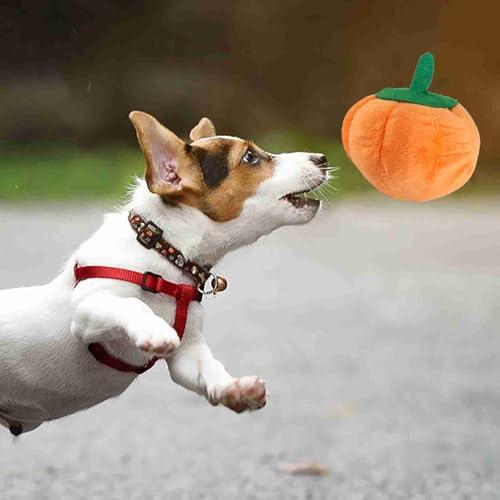Pssopp Hundeplüschkäsespielzeug Innovativer Kürbisform Gefülltes Hund Spielzeug, Angstlinderung für Ihren Hund, Plüschmaterial von Pssopp