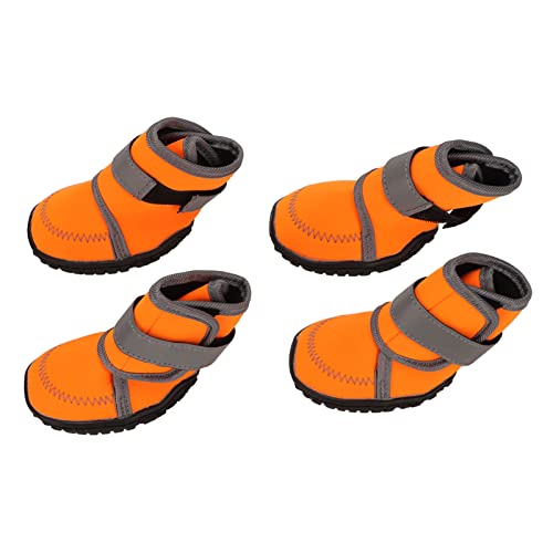 Pssopp Hundeschuhe, Hundeschuhe, Gummi, Wasserdicht, Reflektierende Riemen, 4 Stück mit Klettverschluss für Outdoor Zum Wandern (S) von Pssopp