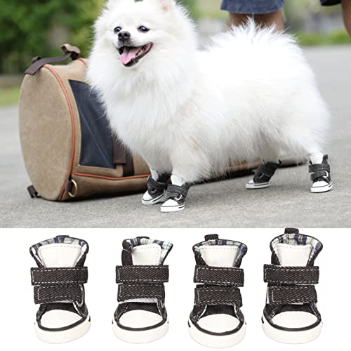 Hundeschuhe aus Segeltuch, Welpenschuhe aus Segeltuch, Bequem, Niedlich, rutschfest, Sohle, Schützend, Mode für Reisen, für Kleine Hunde für den Innenbereich (5#) von Pssopp